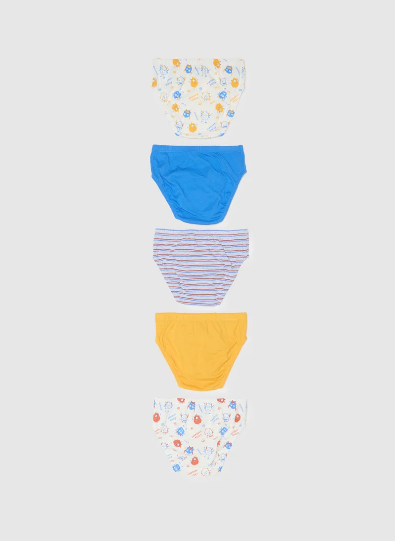 او في اس OVS Children'S Pure Cotton Multicolour Regular Fit Multipack Briefs